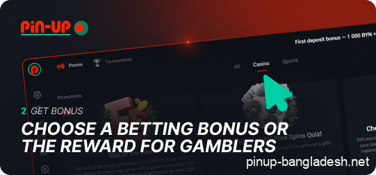 Select the Pin Up bonus category