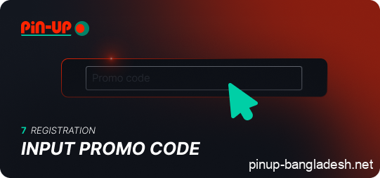 Enter the promo code in the special Pin Up field
