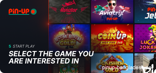 Select a game from the Pin-Up catalog